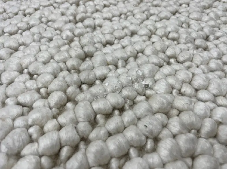 Close up of carpet fibers